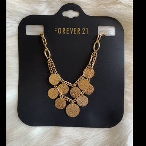 Forever 21 Gold Coin Layered Necklace